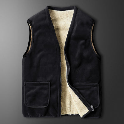 Men's Winter Sherpa Lined Jacket Vest Jacket