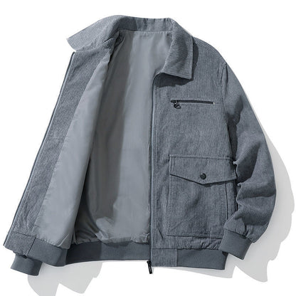 Men's Corduroy Cardigan Pocket Casual Jacket