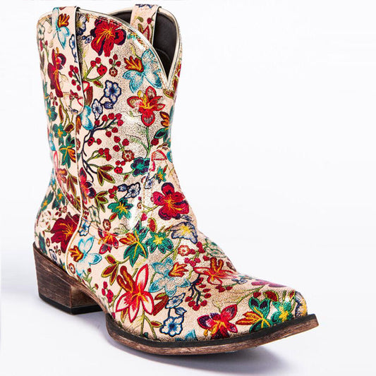 Women's Ethnic Embroidery Retro Boots