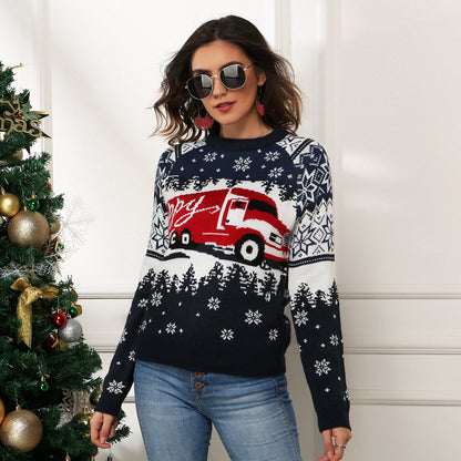 Christmas Snowflake Sweater Loose Knit Shirt