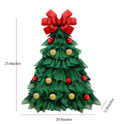 Christmas Tree Garland Decoration Hanging In Front Of The Door