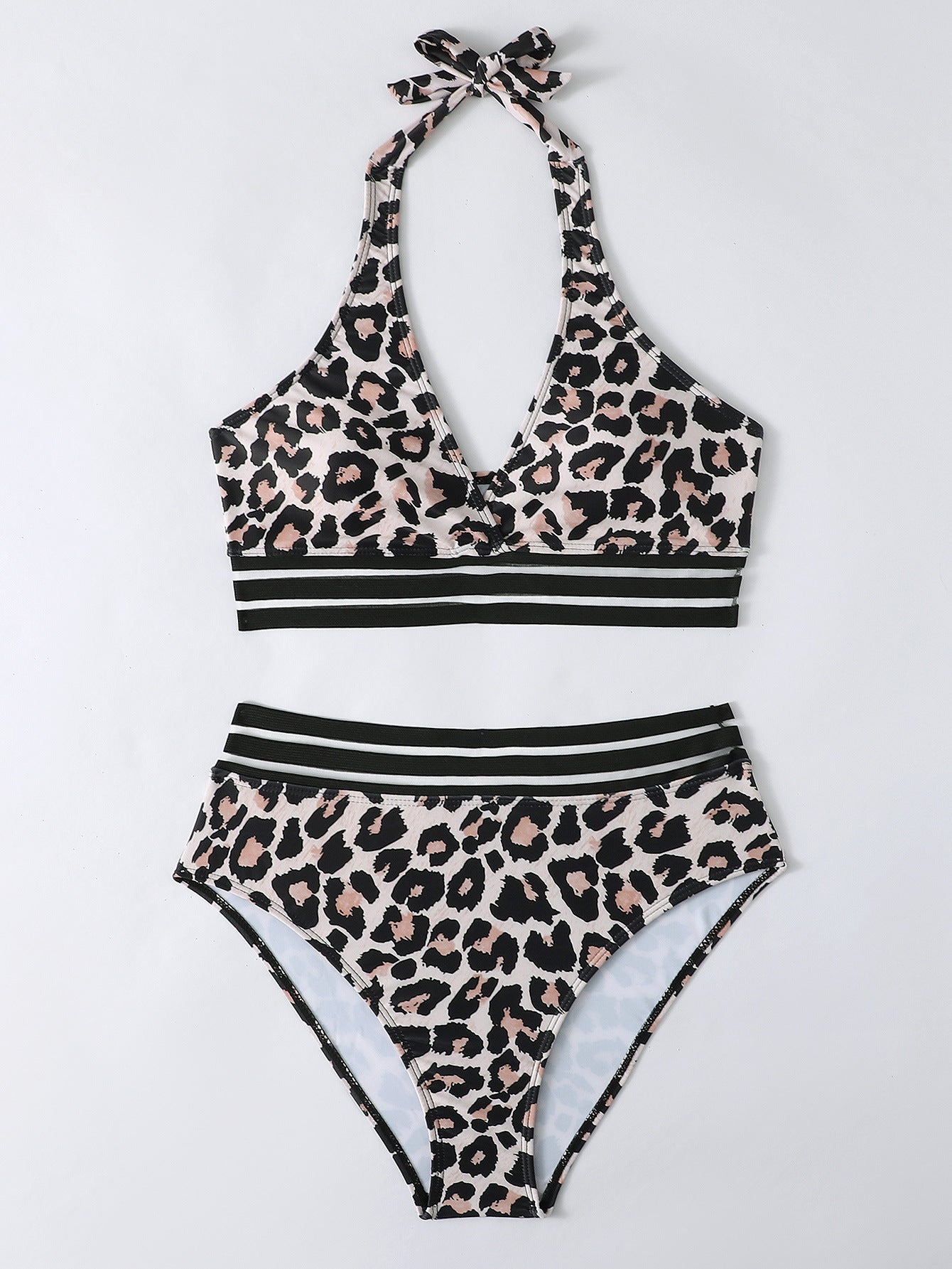Leopard Tie Two-Piece Bikini Set For Women