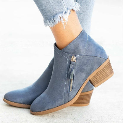 Women's Casual High Heel Low Boots