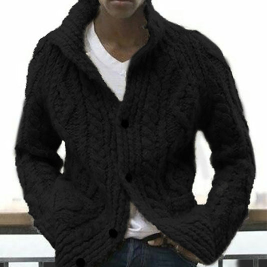 Men's Lapel Button Fall Cardigan Knit