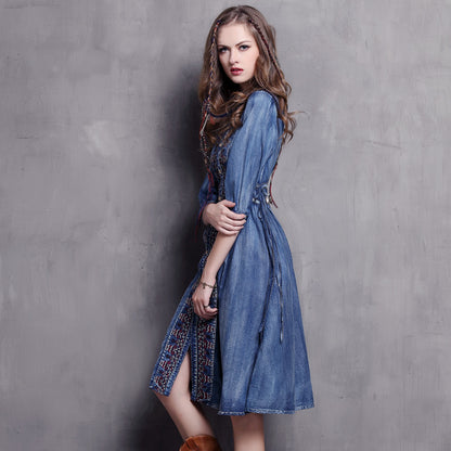 Western Denim Dress For Women
