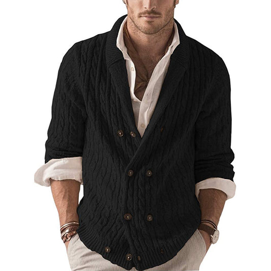 Men's Lapel Button Casual Cardigan Sweater