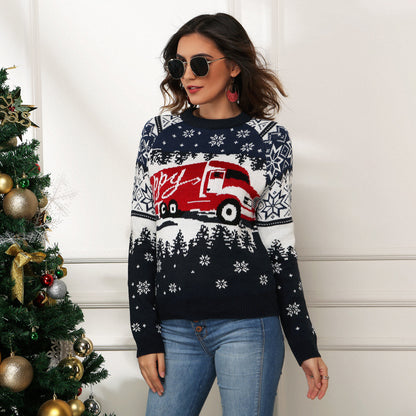 Christmas Snowflake Sweater Loose Knit Shirt