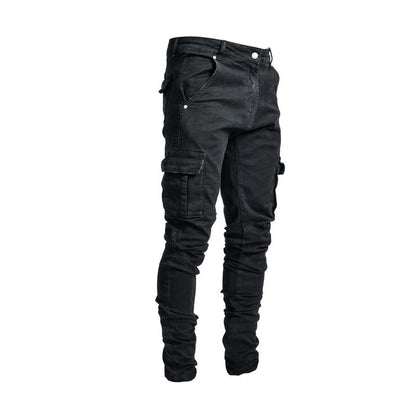 Men's Side Pocket Slim Jeans Hip Hop Style Jeans