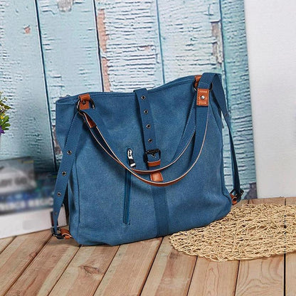 Canvas Backpack-Shoulder Bag with Extra Large Capacity