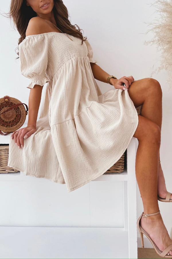 Women's Enchanted Off The Shoulder Smocked Loose Dress
