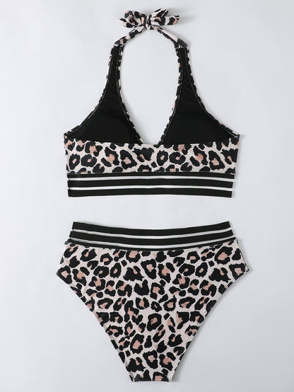 Leopard Tie Two-Piece Bikini Set For Women