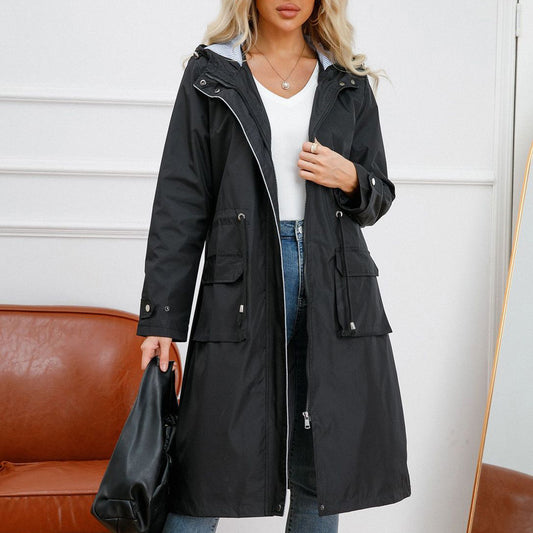 Long Casual Hooded Jacket For Women