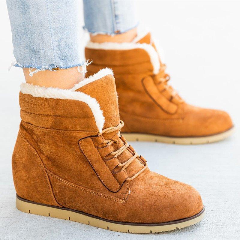Warm Casual Inner Heightening Boots For Women