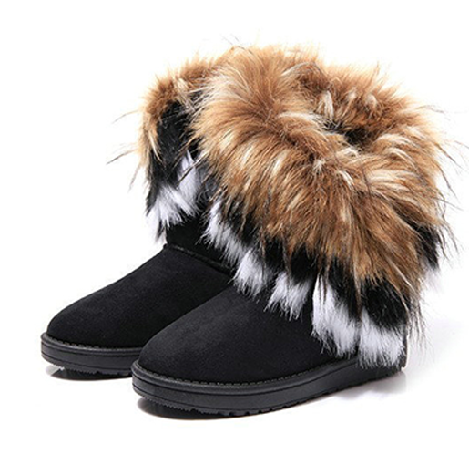 Women's Winter Fur Suede Snow Boots Booties
