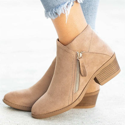 Women's Casual High Heel Low Boots
