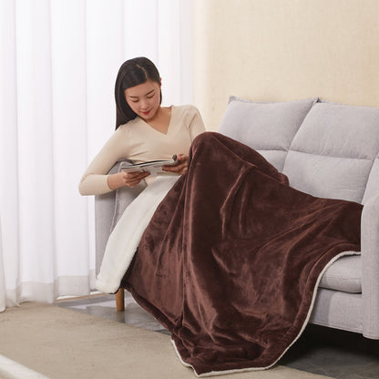 Flannel Sherpa Heater Blanket Electric USA 110V
