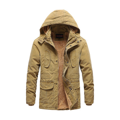 Men's Hooded Plush Thick Winter Jacket