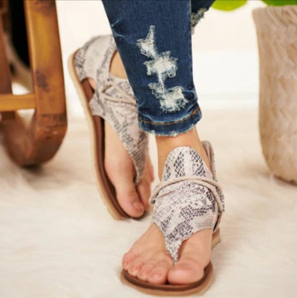 Women's Leopard Print Anti-Slip Flat Sandals