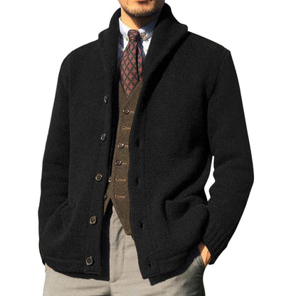 Men's Lapel Casual Knit Cardigan