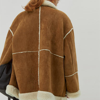Women's Winter Plush Brown Jacket
