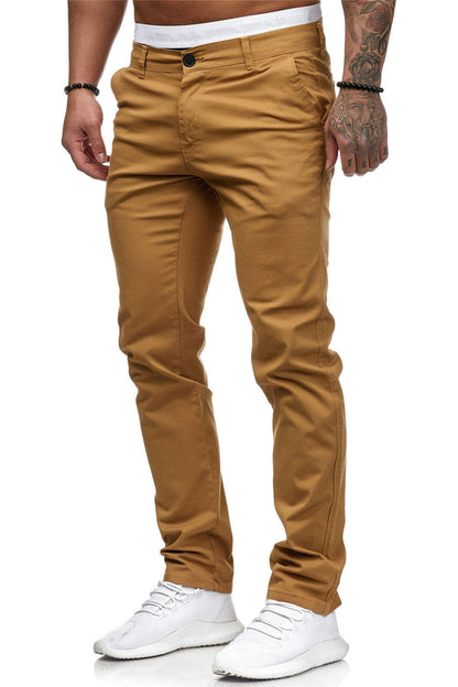 Men's Slim Casual Solid Color Trousers