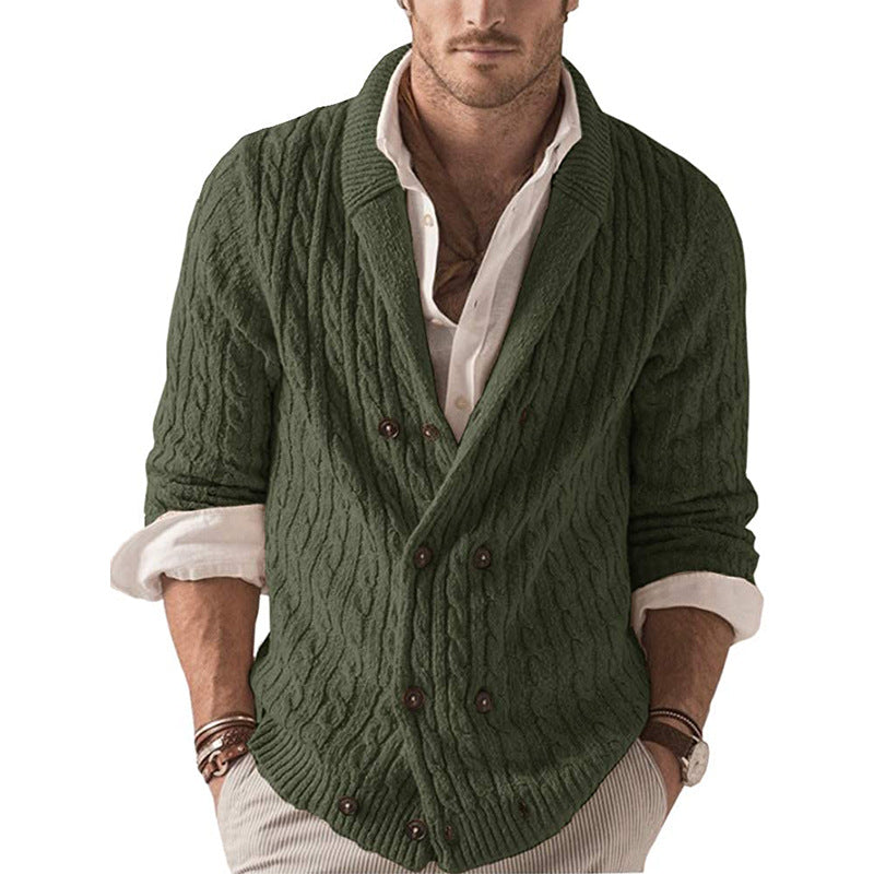 Men's Lapel Button Casual Cardigan Sweater