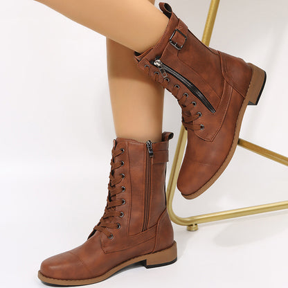 Women's Zip Flat Autumn Boots