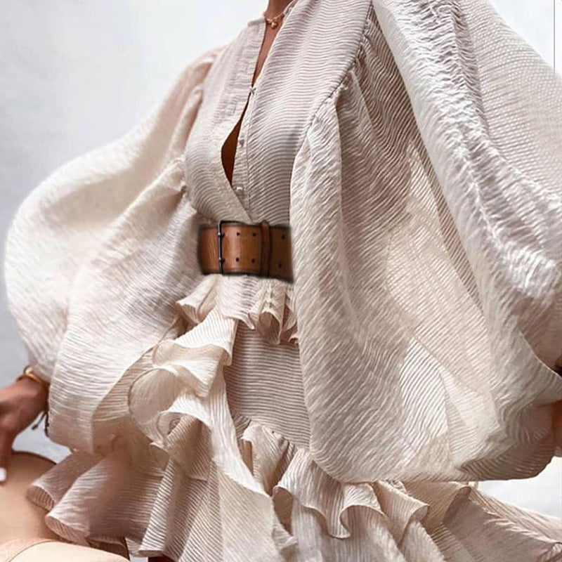Woman Loose Ruffle Fashion Dress