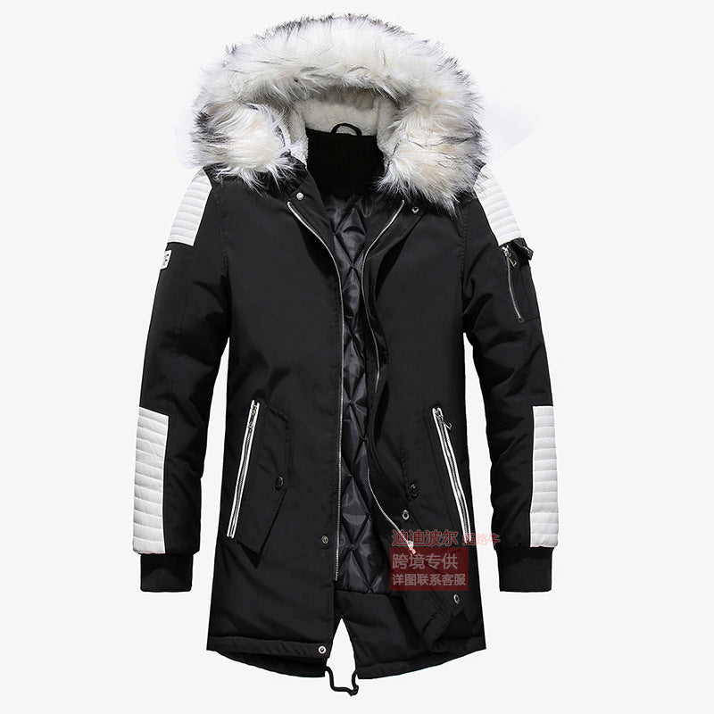 Men's Warm Jacket With Fur Collar Cotton Padded Jacket