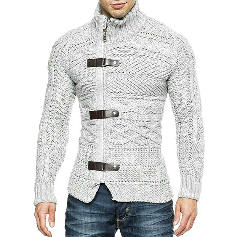 Men's Turtleneck Button Down Sweater