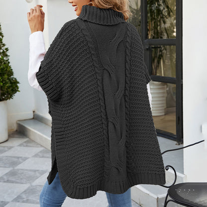 Women's Turtleneck Short Sleeve Knit Sweater