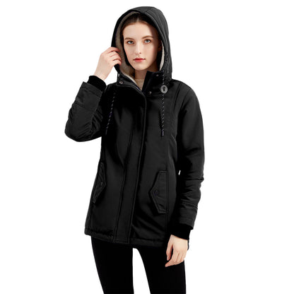 Slim Fit Stand Collar Leather Jacket For Women