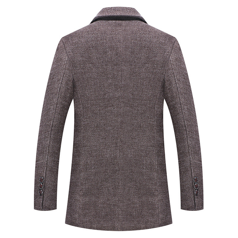 Men's Business Plaid Stand Collar Jacket