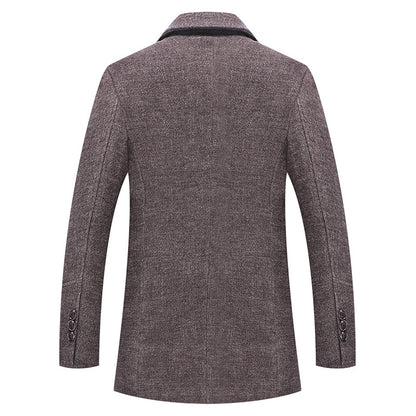 Men's Business Plaid Stand Collar Jacket
