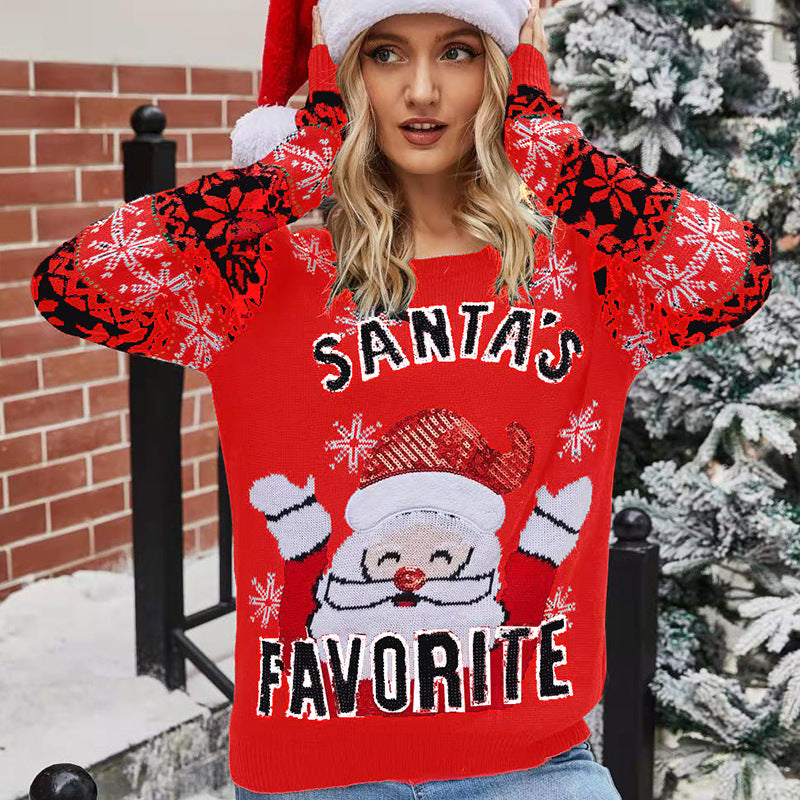 Santa's Favorite Santa Claus Knitting Sweater