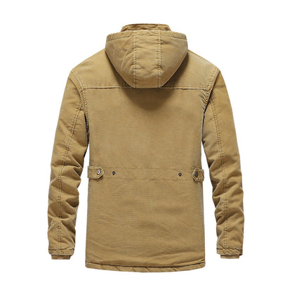 Men's Hooded Plush Thick Winter Jacket