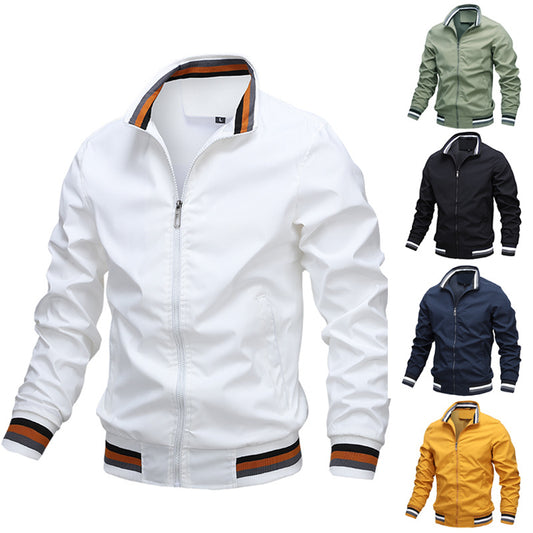 Men's Casual Jacket Spring and Autumn Sports Solid Color Jacket