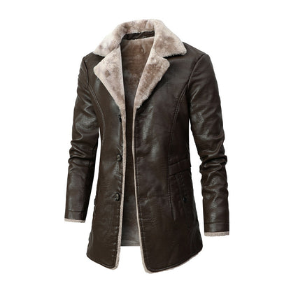 Men's Business Plus Velvet Large Lapel Suit Fur Plush Jacket