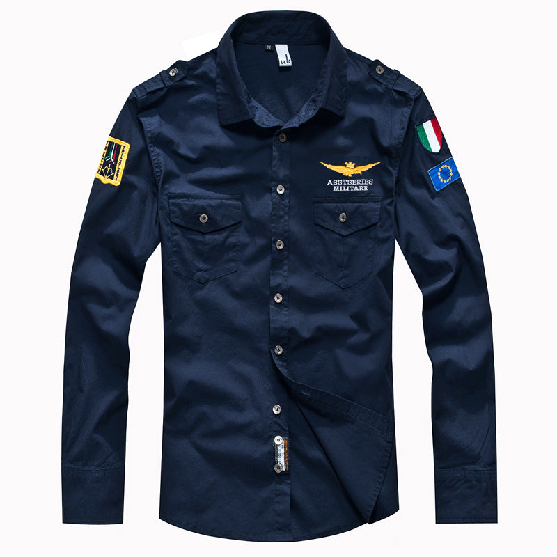 Air Force Badge Flying Long Sleeve Shirt For Men