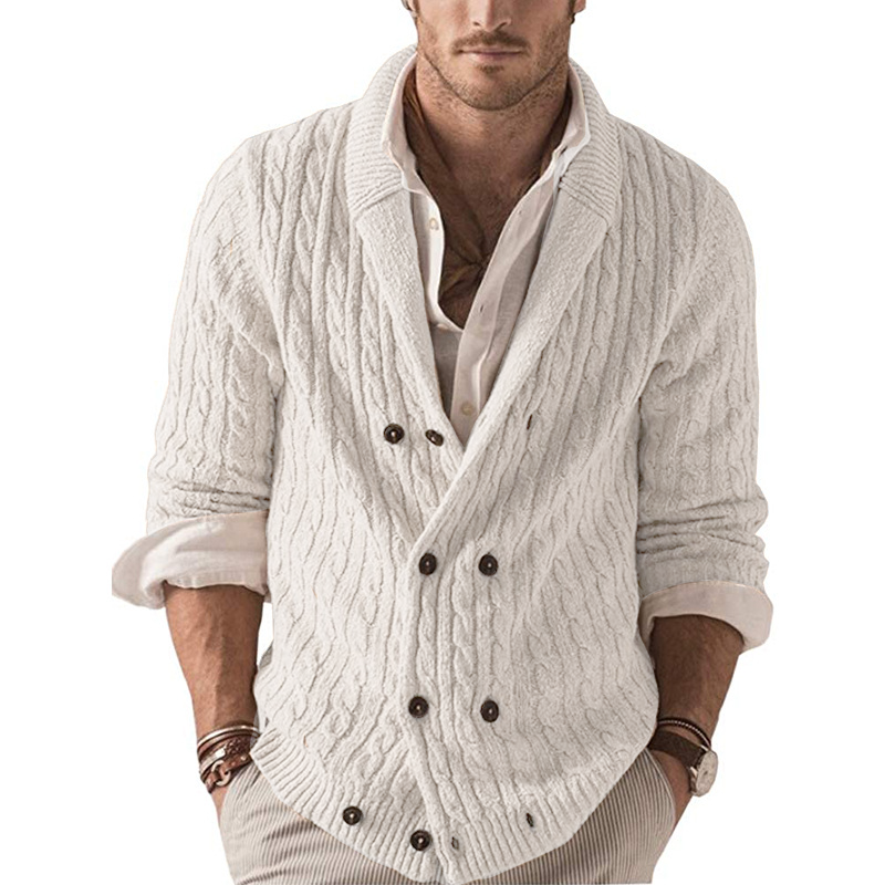 Men's Lapel Button Casual Cardigan Sweater