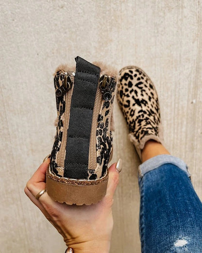 Plush Casual Flat Boots For Women