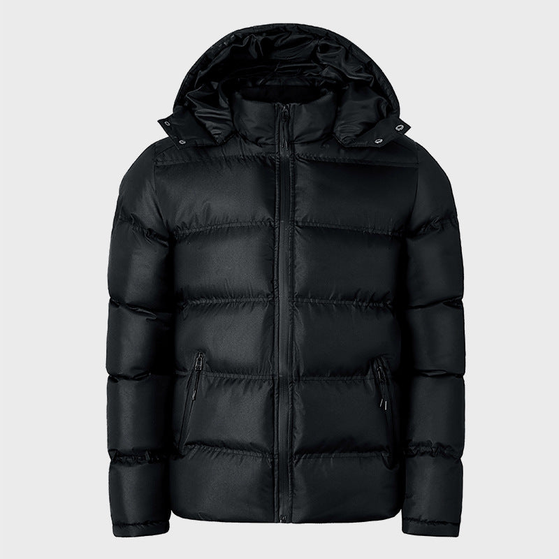 Hooded Regular Fit Down Jacket All Weather Coats For Men