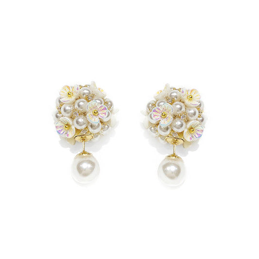 Pearl Flower Shell Earrings