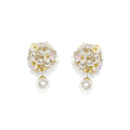 Pearl Flower Shell Earrings