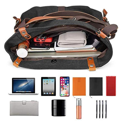 Canvas Backpack-Shoulder Bag with Extra Large Capacity