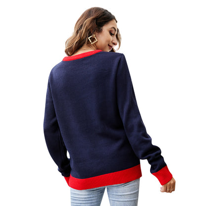 Santa Claus Knitting Sweater Round Neck Christmas Sweater
