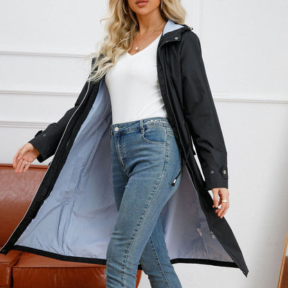 Long Casual Hooded Jacket For Women