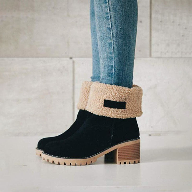 Women's Cosy Winter Boots Premium Suede Snow Chunky Ankle Boots