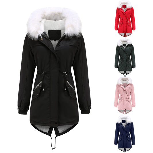 Women's Cotton Coat Fur Collar Loose Winter Jacket