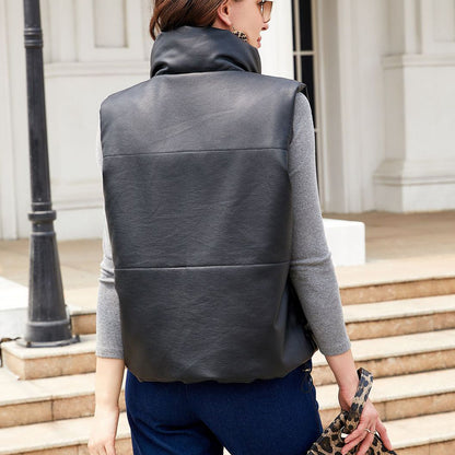 Leather Vest Thermal Jacket For Women
